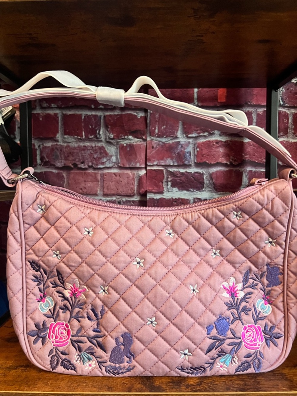 Vera Bradley Disney Quilted Beauty and the Beast Embroidered Bag